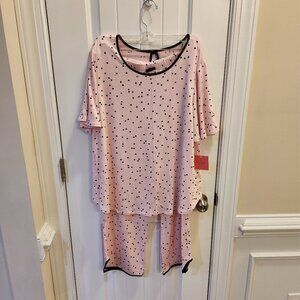 Kate Spade Pajamas Pink with Black Polka Dots - NWT